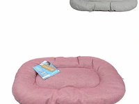 Lovestory dierenkussen 80x50cm - roze/grijs - afbeelding 1 van  1