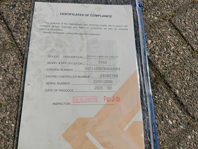 Ltmg - 2025 - fd40 - vorkheftruck - afbeelding 39 van  41