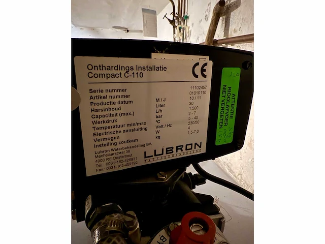 Lubron compact c110 wateronthardingsinstallatie - afbeelding 4 van  4
