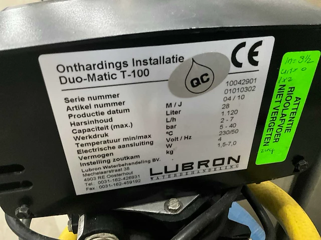 Lubron duo-matic t-100 waterontharder - afbeelding 6 van  8
