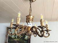 Luchter brons 6 lichtpunten - afbeelding 1 van  3