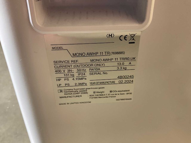 Lucht/water-warmtepomp 11kw - blw mono-k compact - afbeelding 4 van  12