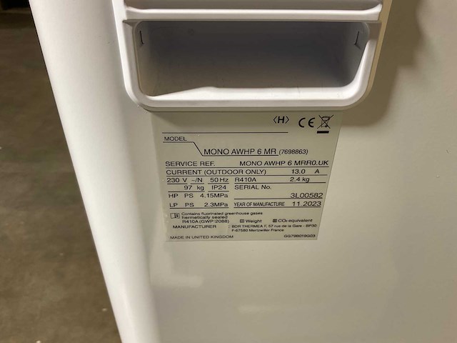 Lucht/water-warmtepomp 6kw - blw mono met verwarmingselement - afbeelding 9 van  10