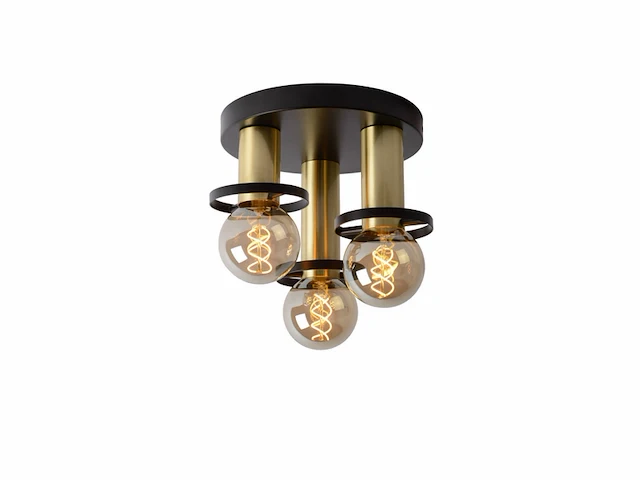 Lucide anaka plafondlamp 30 cm 3xe27 zwart - afbeelding 1 van  3