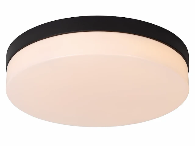 Lucide biskit plafonnière badkamer led ip44 beweging & dag/nacht sensor zwart - afbeelding 1 van  4
