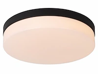 Lucide biskit plafonnière badkamer led ip44 beweging & dag/nacht sensor zwart - afbeelding 1 van  4