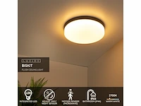 Lucide biskit plafonnière badkamer led ip44 beweging & dag/nacht sensor zwart - afbeelding 2 van  4