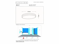 Lucide biskit plafonnière badkamer led ip44 beweging & dag/nacht sensor zwart - afbeelding 4 van  4