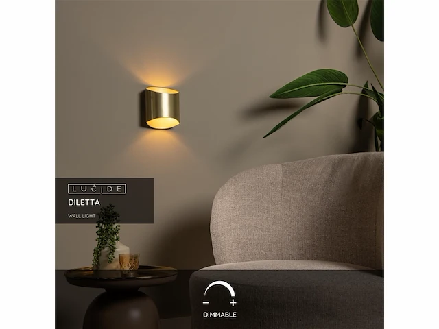 Lucide diletta wandlamp 1xg9 mat goud / messing - afbeelding 3 van  4