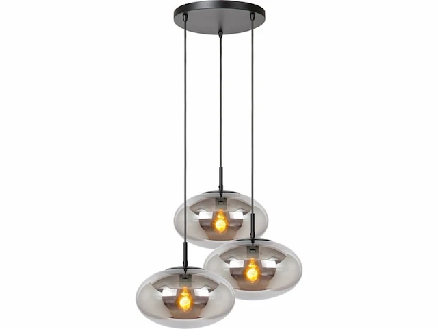 Lucide elegance - hanglamp - 55 cm - 3xe27 - fume - afbeelding 1 van  1