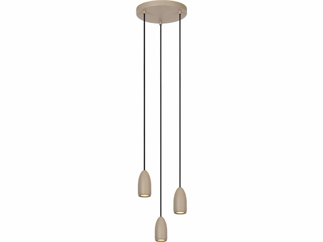 Lucide evora hanglamp 25 cm 3xgu10 taupe - afbeelding 1 van  1