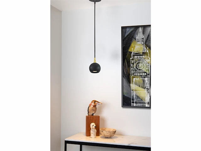 Lucide favori hanglamp 9 cm 1xgu10 zwart - afbeelding 4 van  4