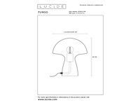Lucide fungo tafellamp 1xe27 roze 10514/01/66 - afbeelding 3 van  3