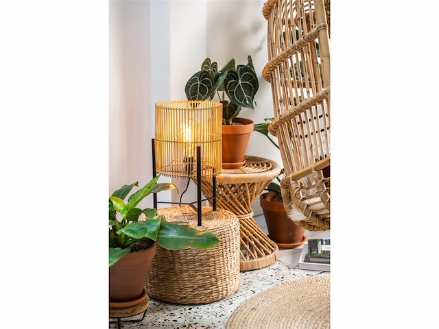 Lucide jantine tafellamp 30 cm 1xe27 naturel - afbeelding 3 van  3