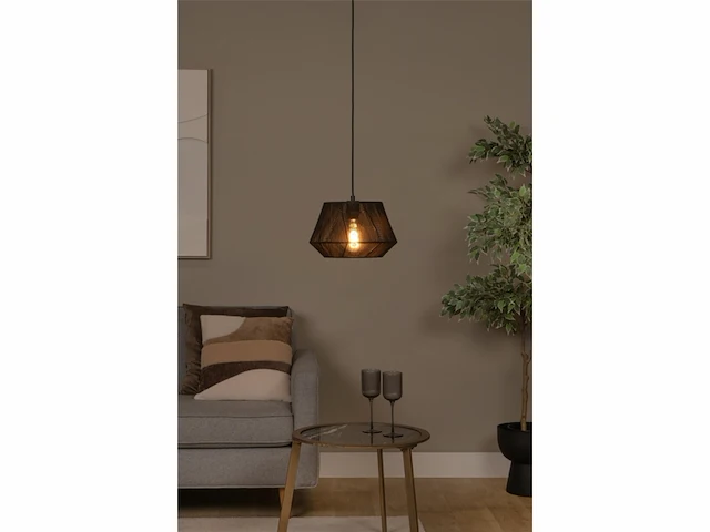 Lucide jessica - hanglamp - 30 cm - 1xe27 - zwart - afbeelding 2 van  3