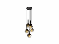 Lucide marius - hanglamp - 55 cm - 5xe27 - zwart - afbeelding 1 van  2
