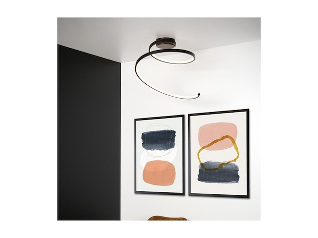 Lucide maxence plafondlamp 46 cm led 3 stepdim 1x24w 3000k zwart - afbeelding 2 van  2