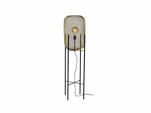 Lucide mesh vloerlamp 35 cm 1xe27 mat goud / messing - afbeelding 1 van  2