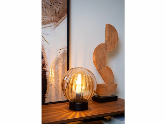Lucide monsaraz tafellamp 25 cm 1xe27 amber - afbeelding 3 van  3