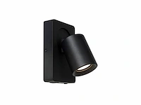 Lucide nigel - wandspot - led - gu10-1x5w 3000k - met usb oplaadpunt - zwart - afbeelding 1 van  3