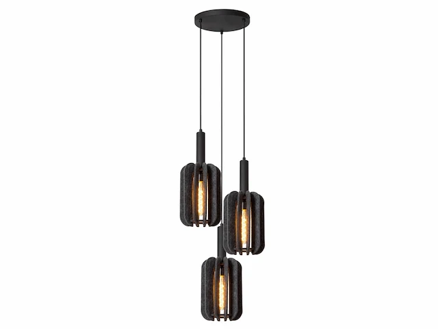 Lucide rafal hanglamp 50 cm 3xe27 grijs - afbeelding 3 van  5