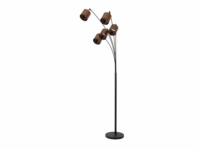 Lucide rankos - vloerlamp - 5xe14 - zwart - afbeelding 2 van  3
