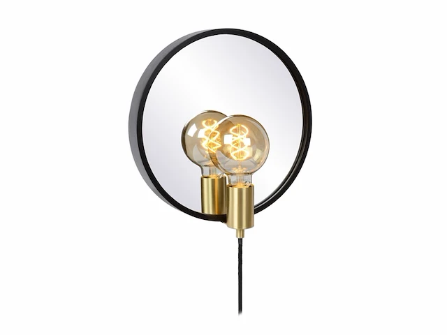 Lucide reflex spiegellamp 31 cm 1xe27 zwart - afbeelding 2 van  3