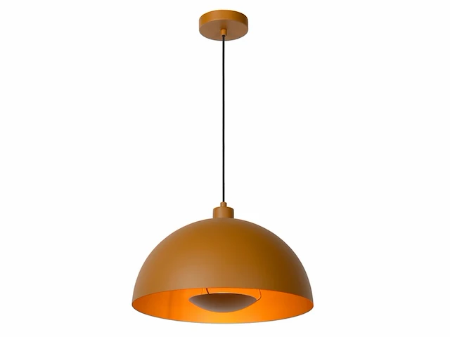 Lucide siemon hanglamp 40 cm 1xe27 okergeel - afbeelding 1 van  4
