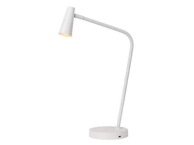 Lucide stirling - oplaadbare bureaulamp - accu/batterij - led 3 stepdim - 1x3w 2700k - wit - afbeelding 1 van  4