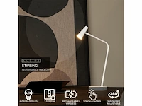 Lucide stirling - oplaadbare bureaulamp - accu/batterij - led 3 stepdim - 1x3w 2700k - wit - afbeelding 3 van  4