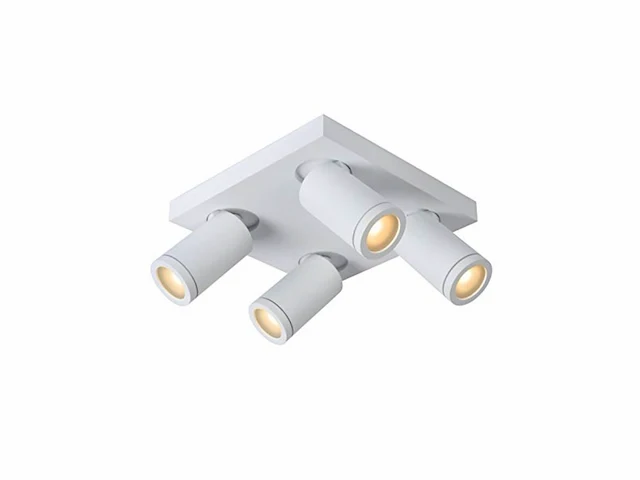 Lucide taylor plafondspot (plafondlamp) badkamer led dim to warm gu10 4x5w 2200k/3000k ip44 wit - afbeelding 1 van  2