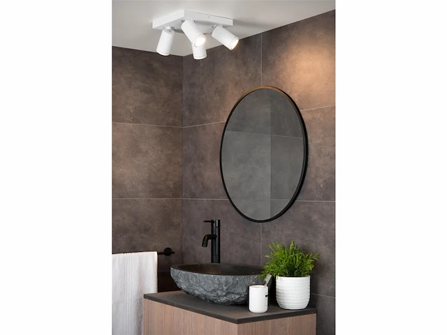 Lucide taylor plafondspot (plafondlamp) badkamer led dim to warm gu10 4x5w 2200k/3000k ip44 wit - afbeelding 2 van  2