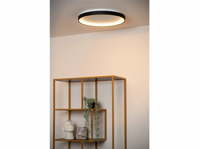 Lucide vidal plafondlamp 48 cm led dimbaar 1x38w 2700k zwart - afbeelding 3 van  3
