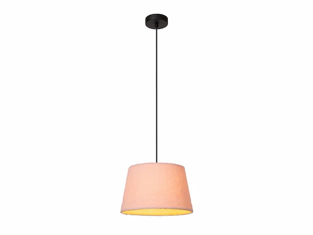 Lucide woolly hanglamp ø 28 cm 1xe27 roze - afbeelding 1 van  2