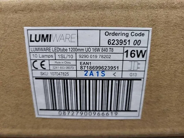 Lumiware - ledtube 1200mm uo 16w 840 t8 - doos á 10 stuks led tl-lichtbronnen (2x) - afbeelding 4 van  4