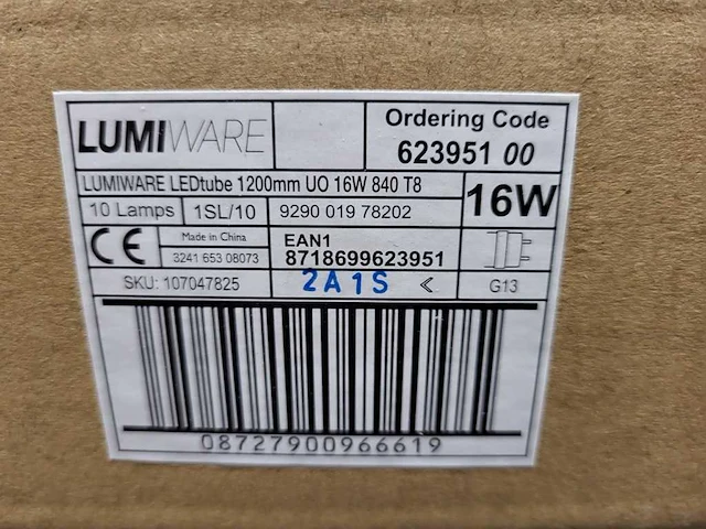 Lumiware - ledtube 1200mm uo 16w 840 t8 - doos á 10 stuks led tl-lichtbronnen (4x) - afbeelding 4 van  4