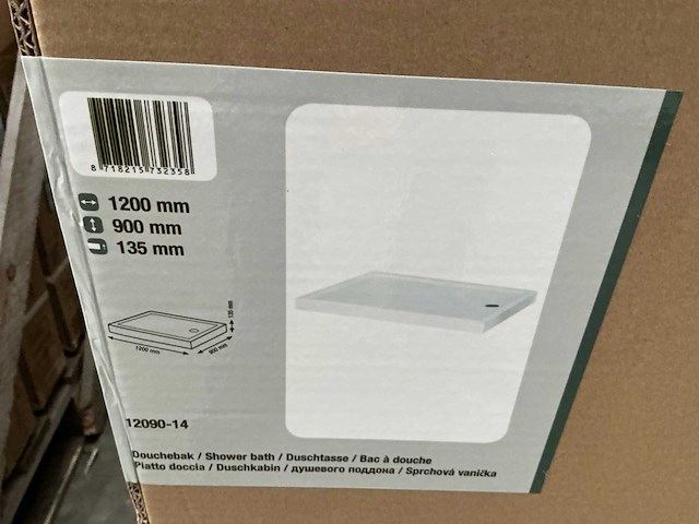 Lunastone 12090-14 douchebak (120x90 cm) (6x) - afbeelding 3 van  3