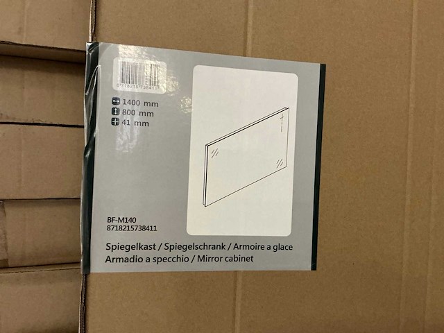 Lunastone bf-m140 badkamerspiegel (140x80 cm) (2x) - afbeelding 2 van  2