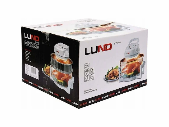 Lund professional heteluchtoven 12 + 5l wit halogeen oven convectie oven 1400w - afbeelding 3 van  4