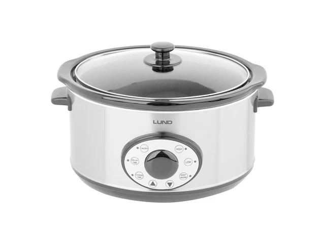 Lund slowcooker met timer 280w 4,5l zilver - afbeelding 1 van  3