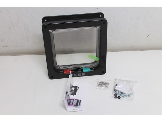 Lunspets kattenluik magnetische sluiting voor middelgrote & kleine katten 19x20x5.5 cm size m zwart - afbeelding 1 van  2