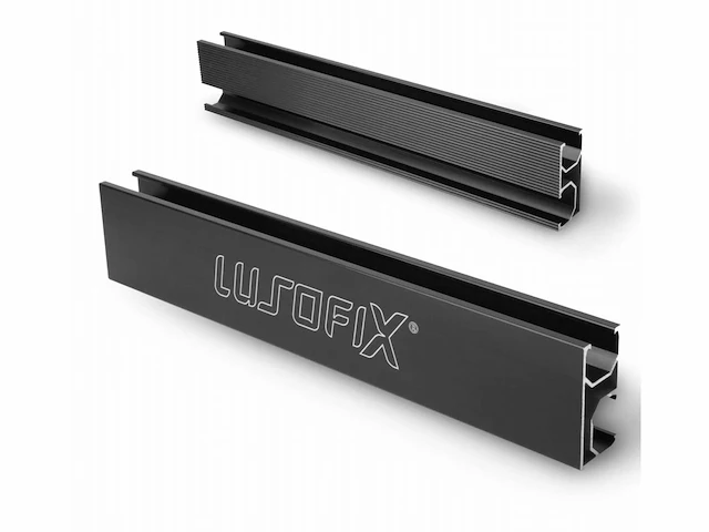 Lusofix zwart railprofiel 3500mm (3150x) - afbeelding 1 van  5