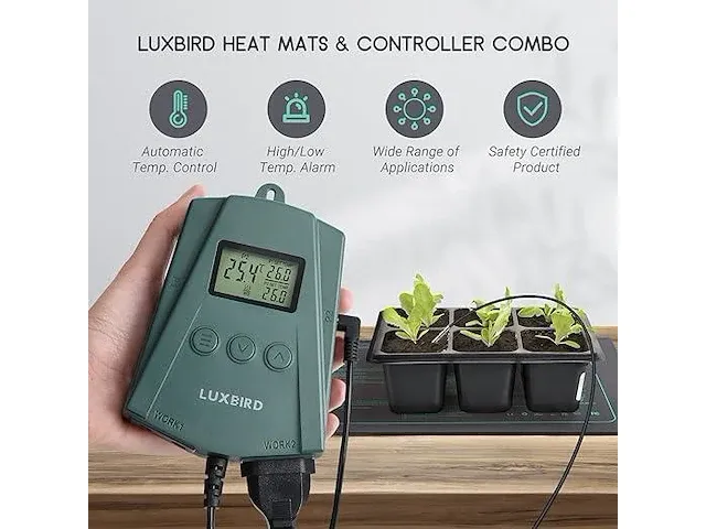 Luxbird zaailing-verwarmingsmat met thermostaatregelaar - afbeelding 2 van  4