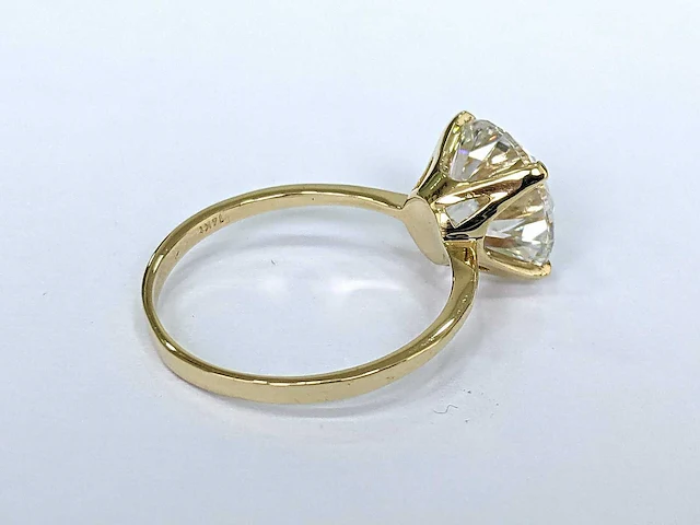 Luxe 18 krt gouden ring met diamant 4,80 crt - afbeelding 3 van  6