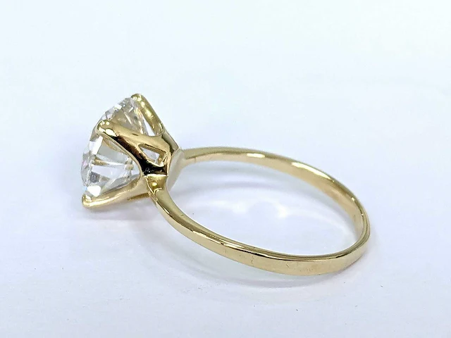 Luxe 18 krt gouden ring met diamant 4,80 crt - afbeelding 6 van  6