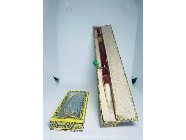 Luxe calligraphy set - kersenhouten penseel + chinese inktsteen - afbeelding 5 van  5