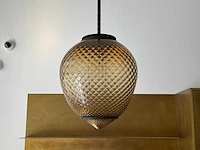 Luxe design hanglamp met geribbled glas - afbeelding 1 van  5
