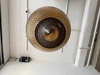 Luxe design hanglamp met geribbled glas - afbeelding 4 van  5