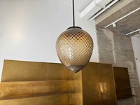 Luxe design hanglamp met geribbled glas - afbeelding 5 van  5