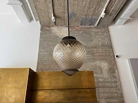 Luxe design hanglamp met geribbled glas - afbeelding 4 van  4